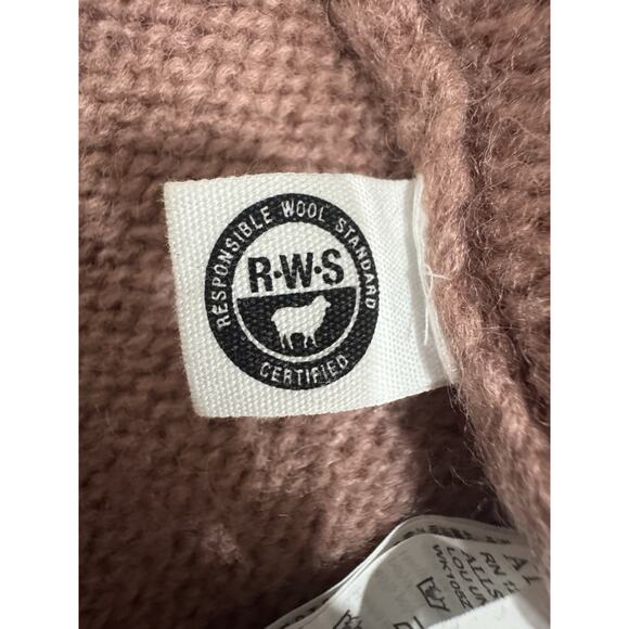 Striped Wool Blend Sweater Crew Neck Pullover Pink Orange Cozy Knitwear - Picture 5 of 8